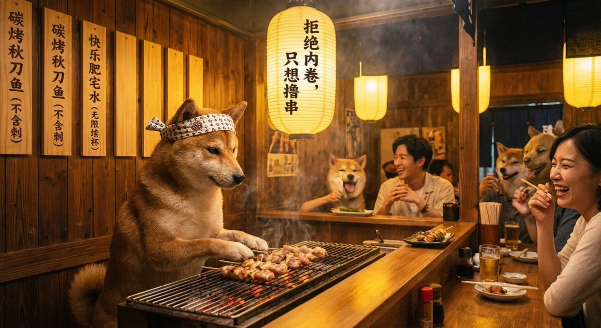 ChatGPT Image Prompt - Japanese izakaya Shiba Inu chef humor creative